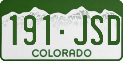 CO license plate 191JSD