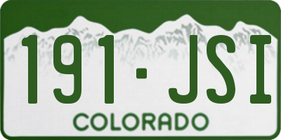 CO license plate 191JSI