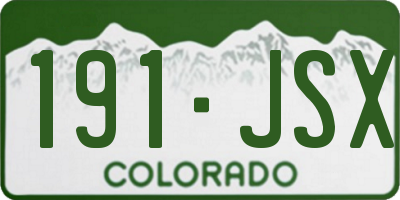 CO license plate 191JSX