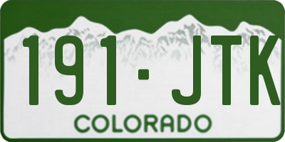 CO license plate 191JTK