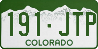 CO license plate 191JTP