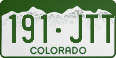 CO license plate 191JTT