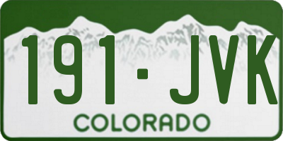 CO license plate 191JVK