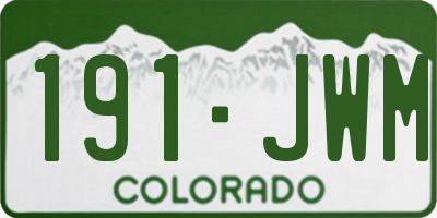 CO license plate 191JWM