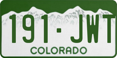 CO license plate 191JWT