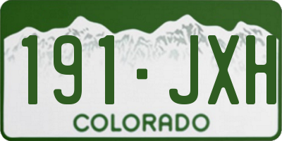 CO license plate 191JXH