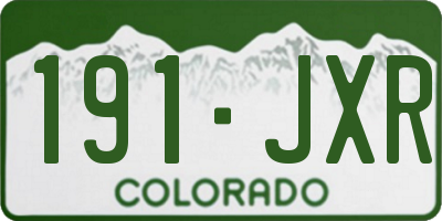 CO license plate 191JXR