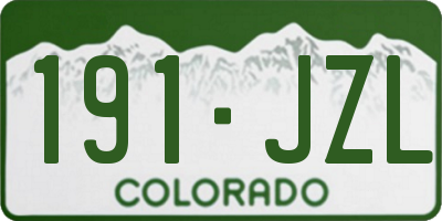 CO license plate 191JZL