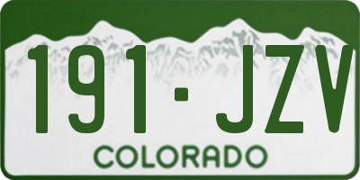 CO license plate 191JZV