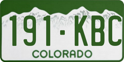 CO license plate 191KBC