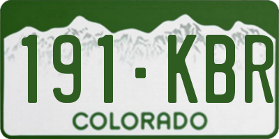 CO license plate 191KBR