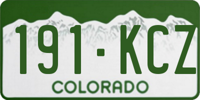 CO license plate 191KCZ