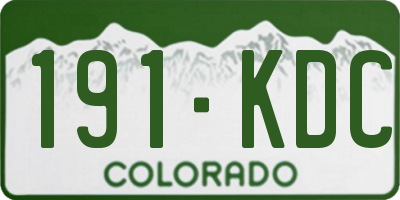 CO license plate 191KDC