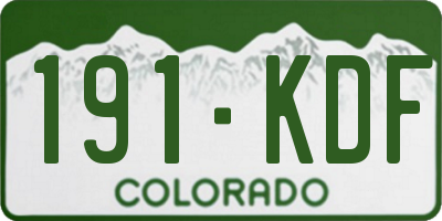 CO license plate 191KDF