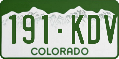 CO license plate 191KDV