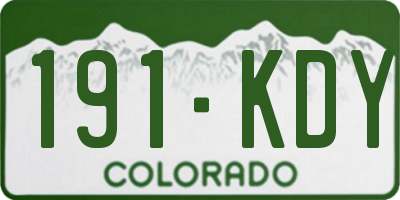 CO license plate 191KDY