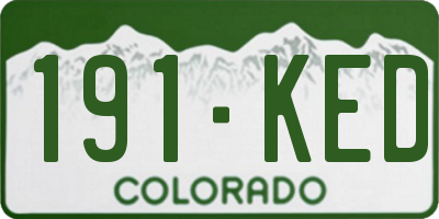 CO license plate 191KED