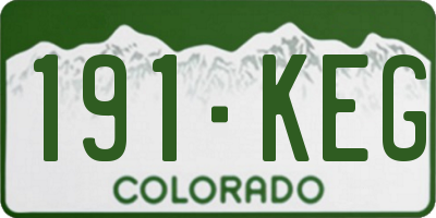 CO license plate 191KEG