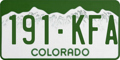 CO license plate 191KFA