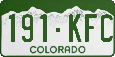 CO license plate 191KFC