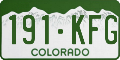 CO license plate 191KFG
