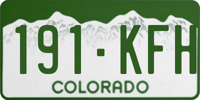 CO license plate 191KFH