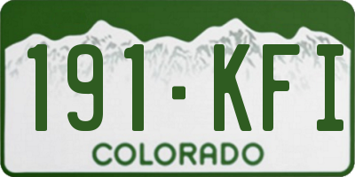 CO license plate 191KFI