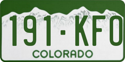 CO license plate 191KFO