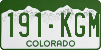 CO license plate 191KGM