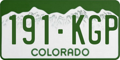 CO license plate 191KGP