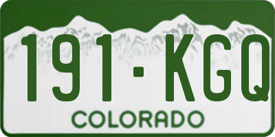 CO license plate 191KGQ
