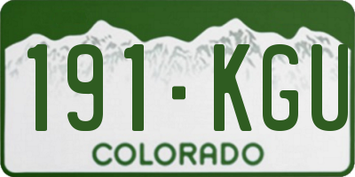 CO license plate 191KGU