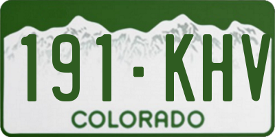 CO license plate 191KHV
