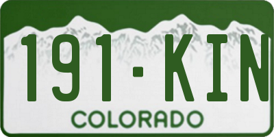 CO license plate 191KIN