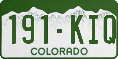CO license plate 191KIQ