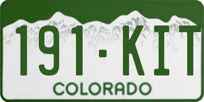 CO license plate 191KIT