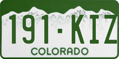 CO license plate 191KIZ