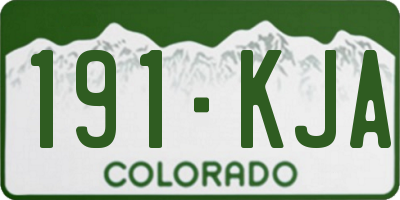 CO license plate 191KJA