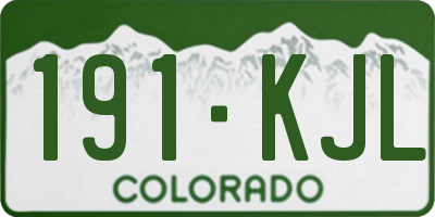 CO license plate 191KJL