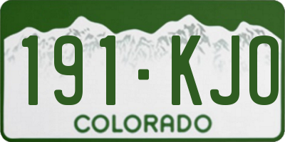 CO license plate 191KJO