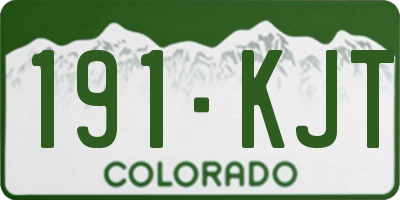 CO license plate 191KJT