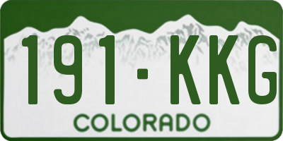 CO license plate 191KKG