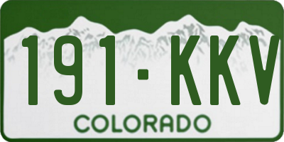 CO license plate 191KKV