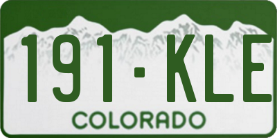 CO license plate 191KLE