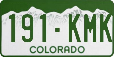 CO license plate 191KMK