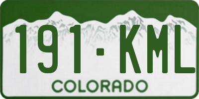CO license plate 191KML