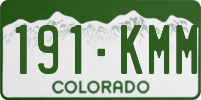 CO license plate 191KMM