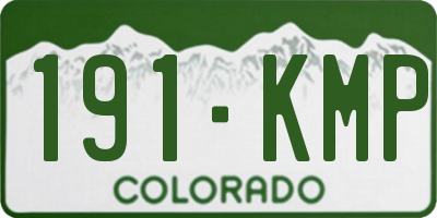 CO license plate 191KMP