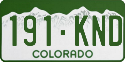 CO license plate 191KND