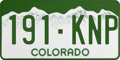 CO license plate 191KNP